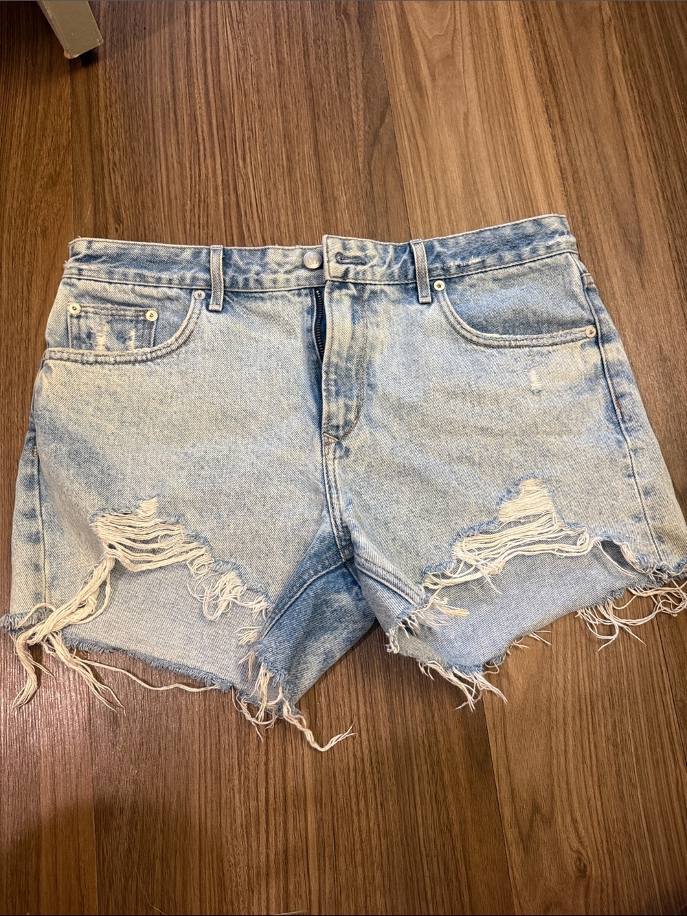 Lovers + Friends Light Blue Distressed Denim Shorts